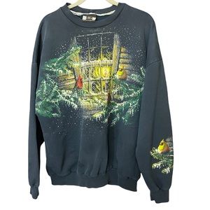 Bird Print Crew Neck vintage